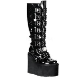 Sexy Metal Plate Buckle Strap Extreme Platform Knee High Boots Shoes Pleaser Demonia SWING/815