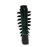 5 1/2" Pf Knee High Boot W/ 8 Buckle Straps, Back Metal Zip Pleaser Demonia SWI815/EMVEL