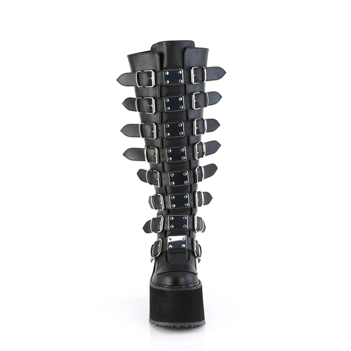 5 1/2" Pf Wide Calf Knee Boot W/ Buckle Straps, Back Zip Pleaser Demonia SWI815WC/BVL