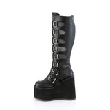 5 1/2" Pf Wide Calf Knee Boot W/ Buckle Straps, Back Zip Pleaser Demonia SWI815WC/BVL