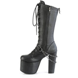 5" Heel, 3" Pf Lace Up Knee High Boot, Side Zip Pleaser Demonia TORMENT/170