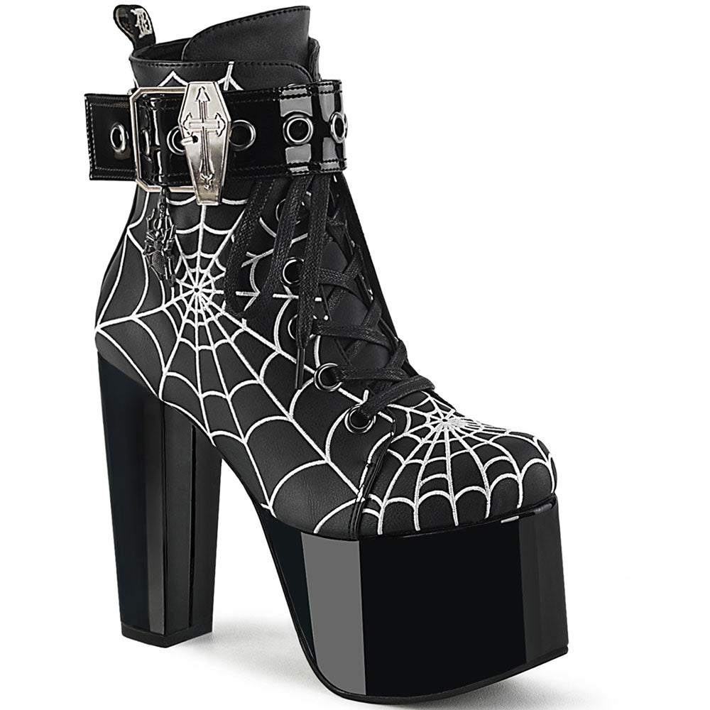 5" Heel, 3" Pf Lace-Up Ankle Boot, Side Zip Pleaser Demonia TORMENT/51