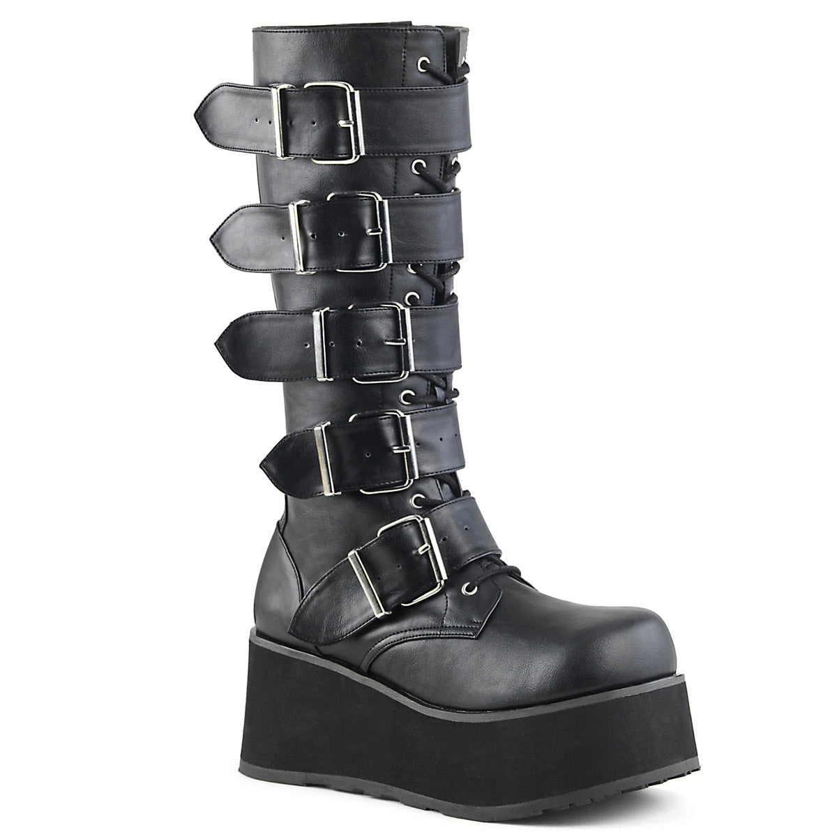 Goth Punk Rock Buckle Strap Knee High Extreme Platform Boots Shoes Pleaser Demonia TRASHVILLE/518